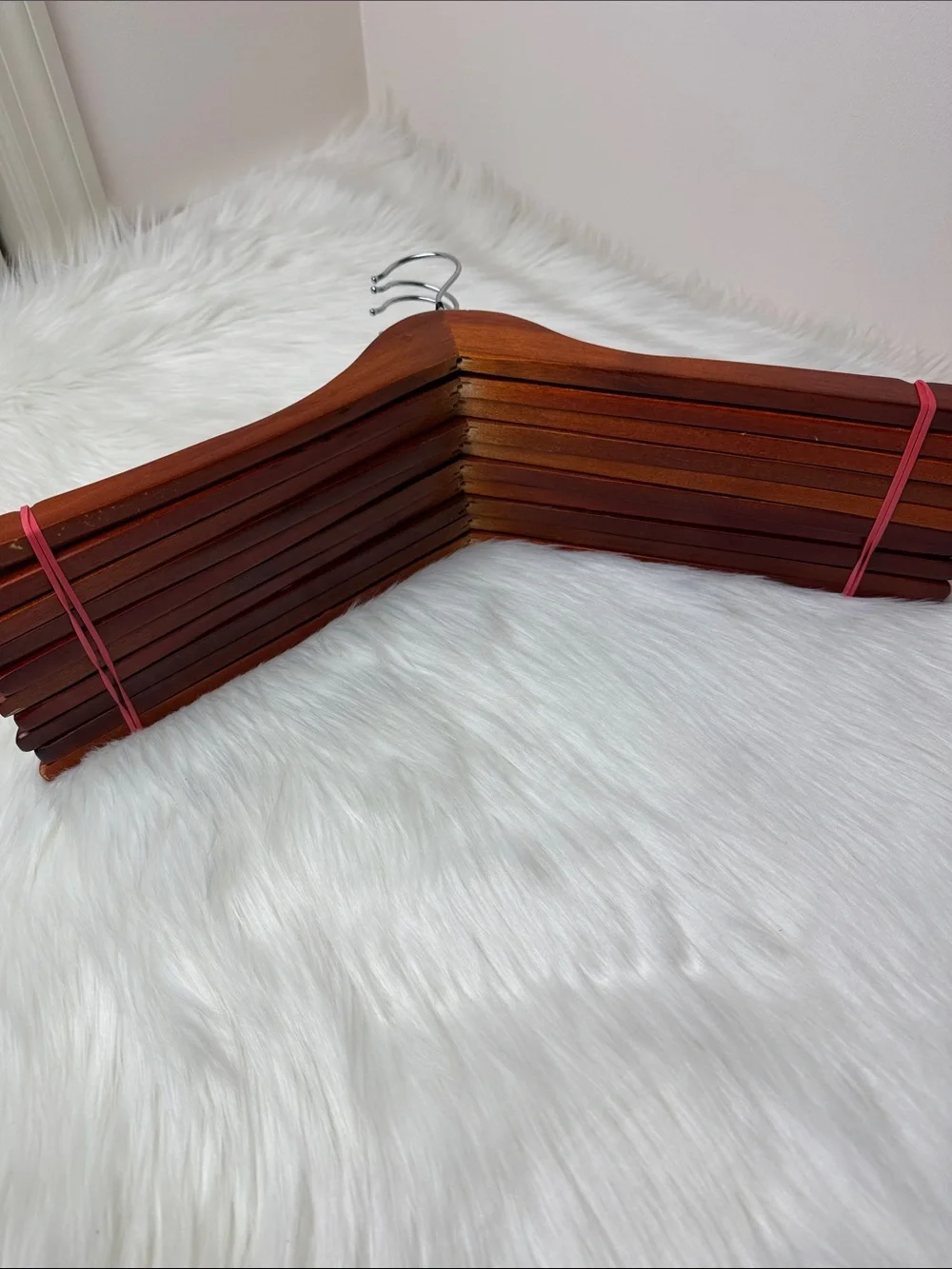 Wooden Shirt Hangers - Set of 10 in Warm Brown Mahogany